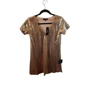 NWT Gold sequence party dress size small